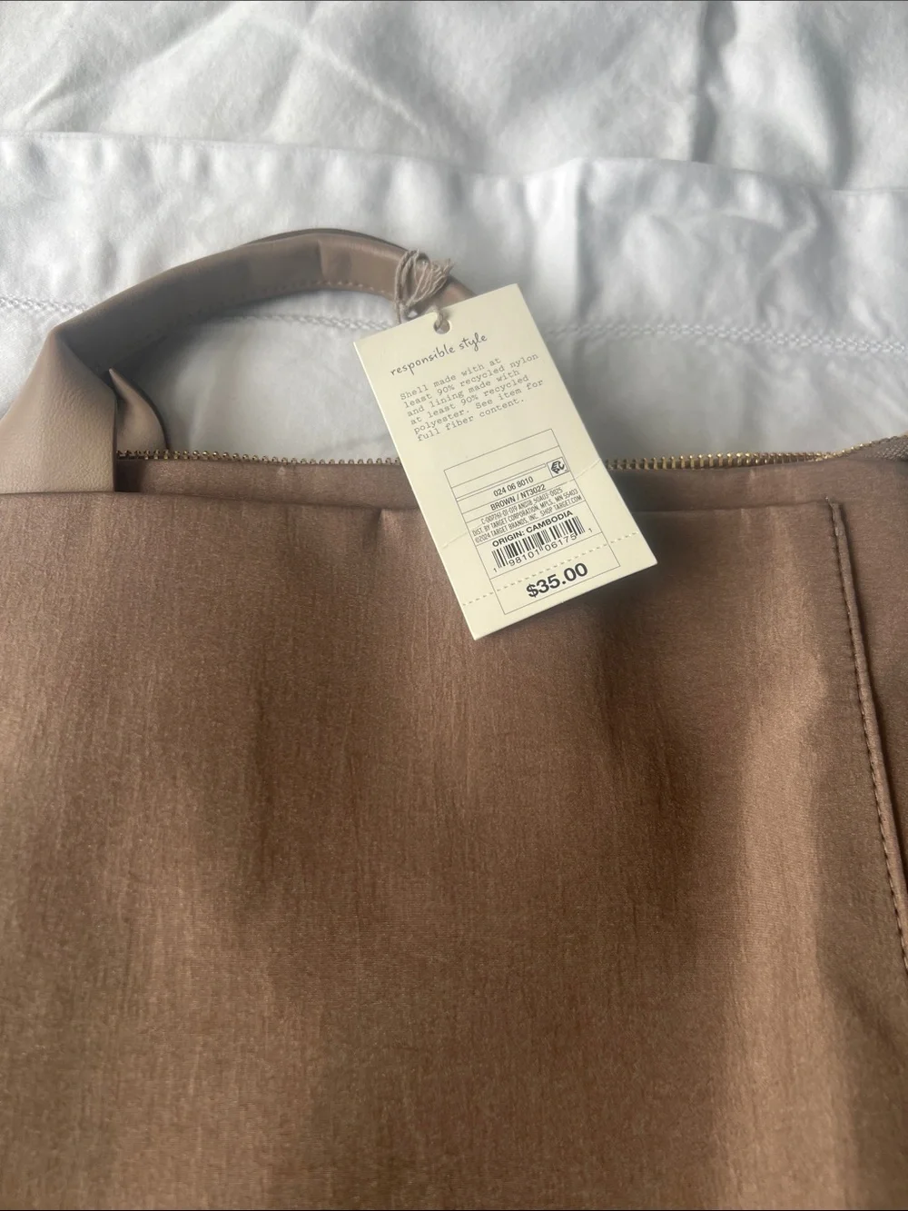 a new day Chocolate Brown Tote with Dual Straps